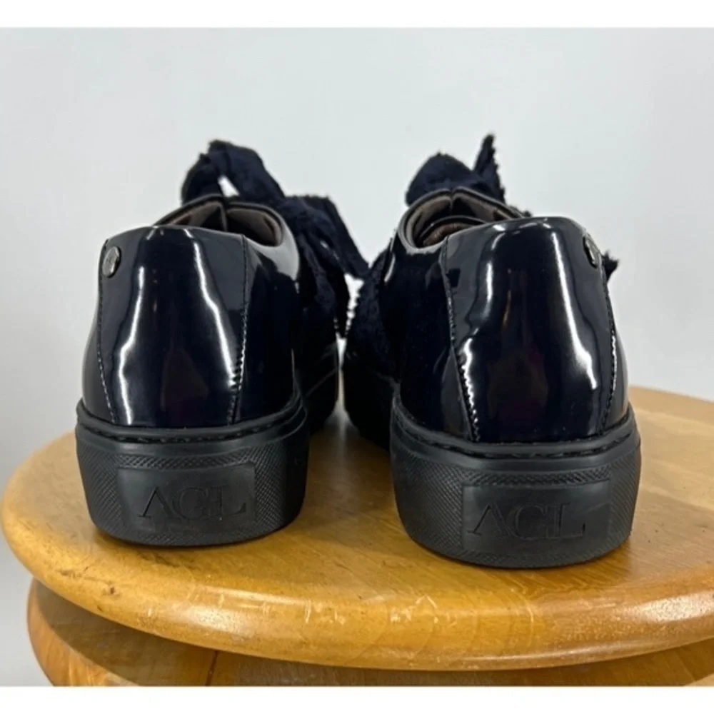 COPY - AGL ATTILIO GIUSTI LEOMBRUNI, NAVY BOW platform slipon sneaker 38.5/8.5